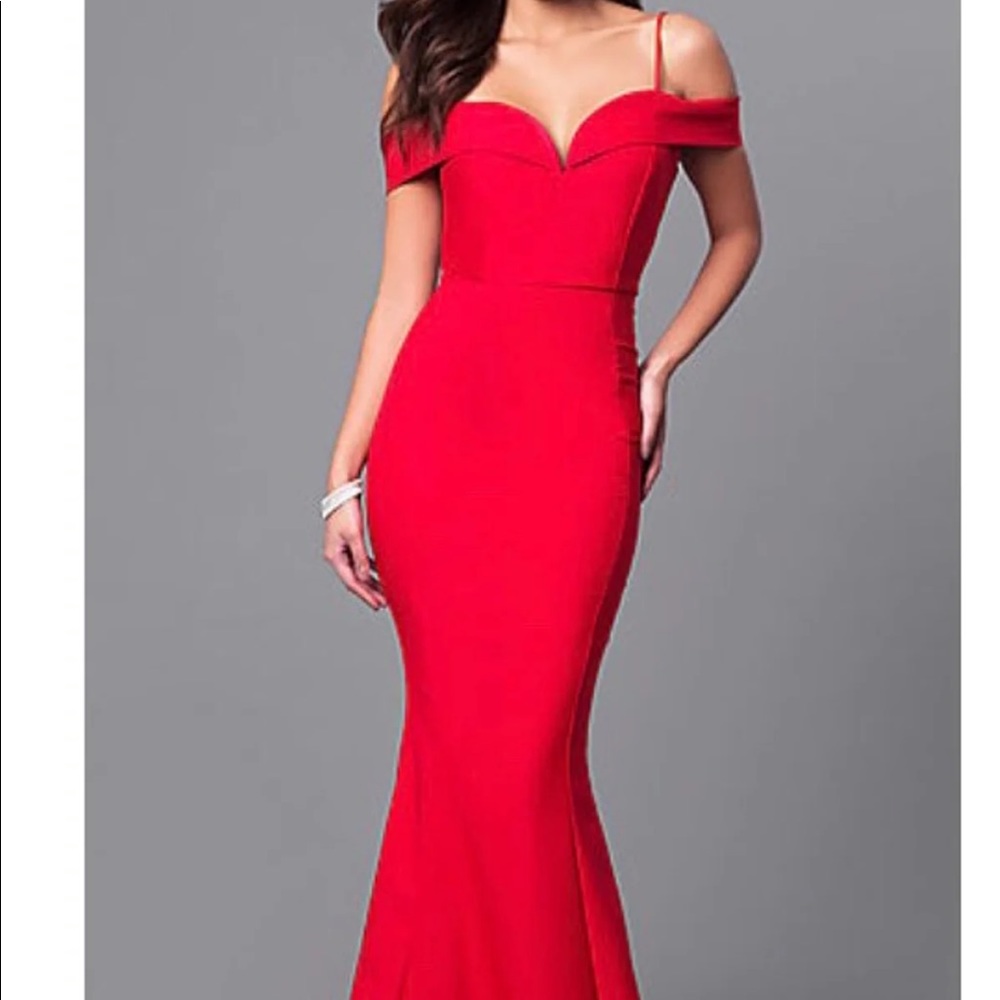 Red Form Fitting Formal Dress